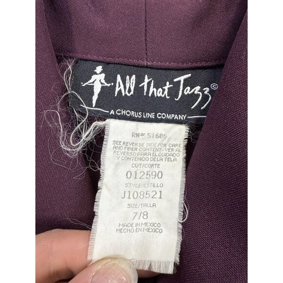 All That Jazz Double Breasted Jacket Dancer Punk Vintage 90's | Plum | Size 7/8 - Picture 6 of 13